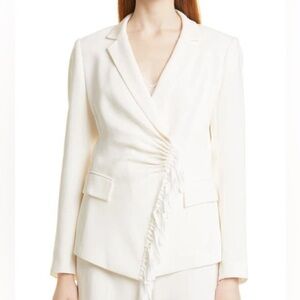 Kobi Halperin Morgan Fringe Detail Jacket In Ivory